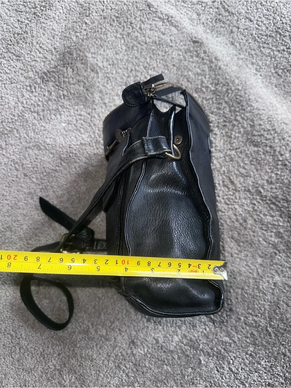 Fossil Black Leather Messenger Crossbody